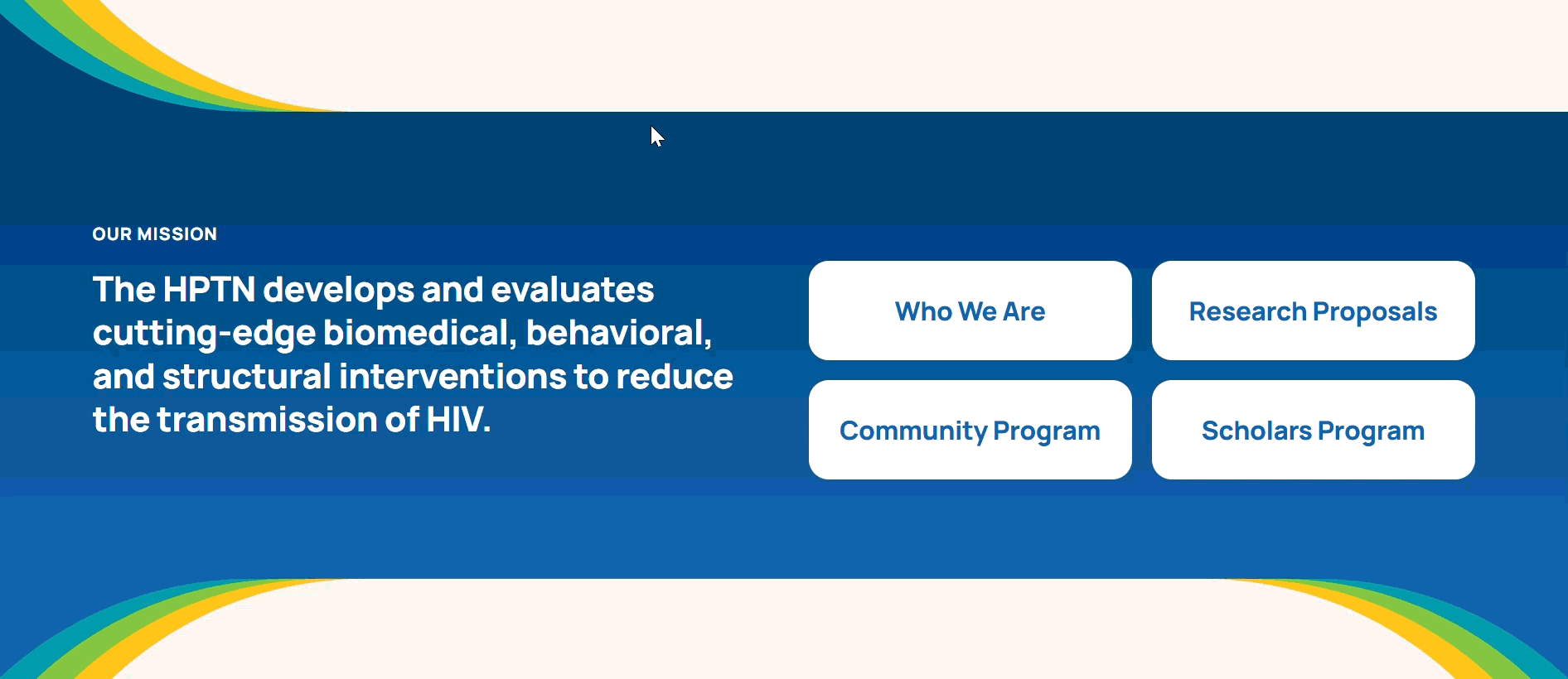 Gif of the HPTN website