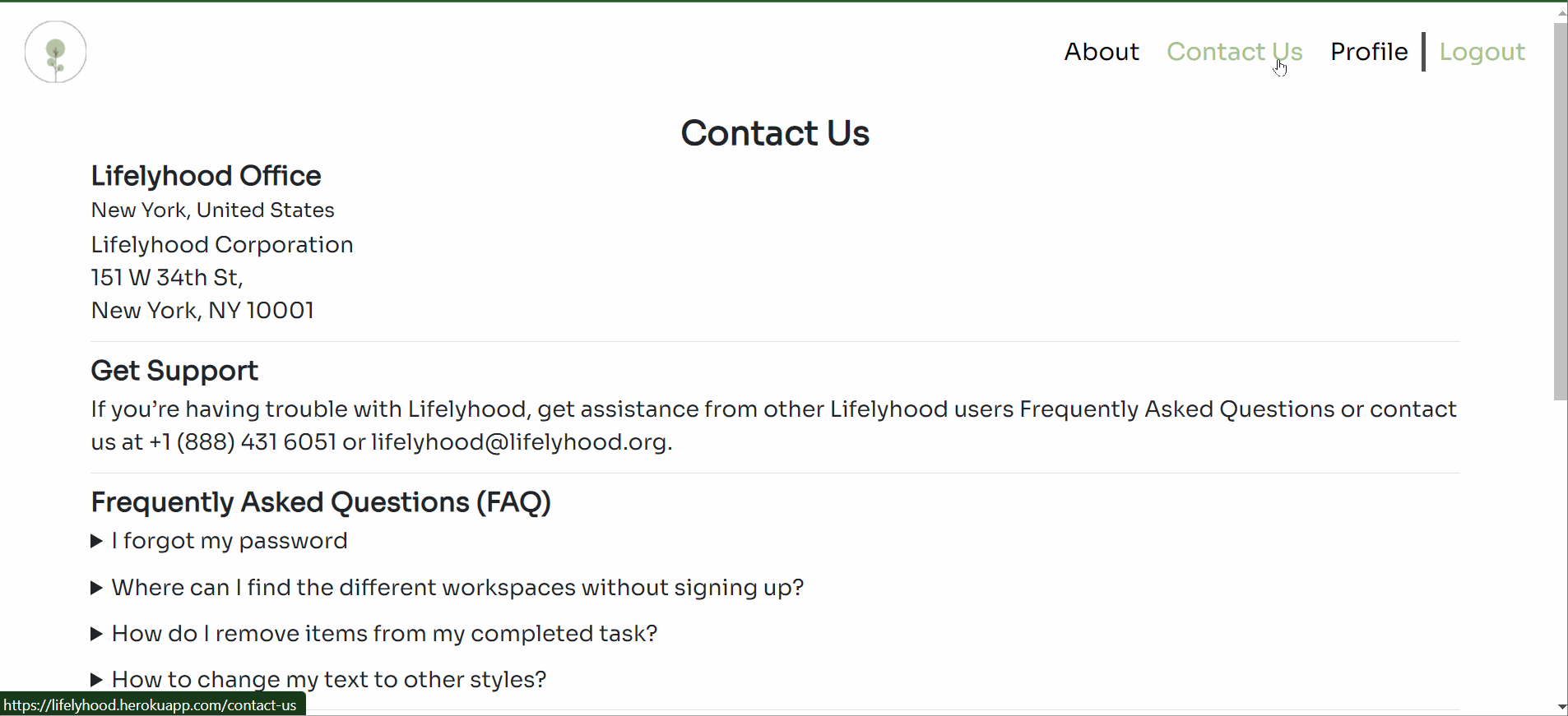 Gif of the Lifelyhood website